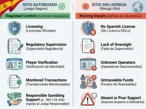 Mapa comparativo de controles oficiales, dinero, datos y protección del jugador