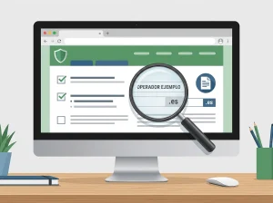 Checklist visual de operador, dominio y fuente oficial para comprobar una web de casino online en España